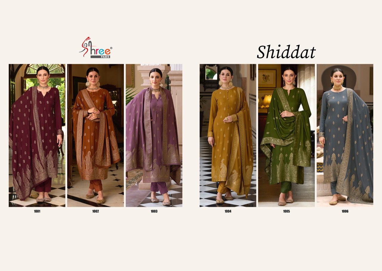 Shree Shiddat Fancy Festive Wear Pure Viscose Pashmina Printed Dress Material Collection 